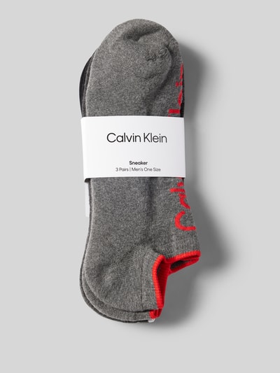 CK Calvin Klein Socken mit Label-Print im 3er-Pack Dunkelgrau Melange 3