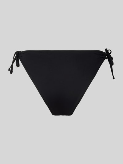 Produktfoto, Slim Fit Bikini-Hose mit Logo-Detail von Guess aus Elastischer-Material-Mix, Ziersteinbesatz, schwarz, klare Linien, glatte Textur.