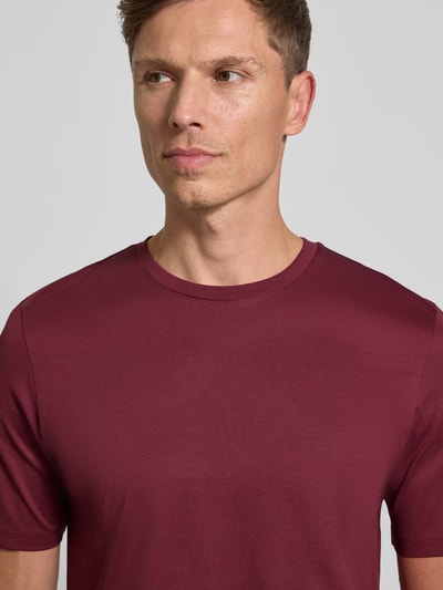 HUGO Slim fit T-shirt van puur katoen, model 'DIMERSTEE' Bordeaux - 3