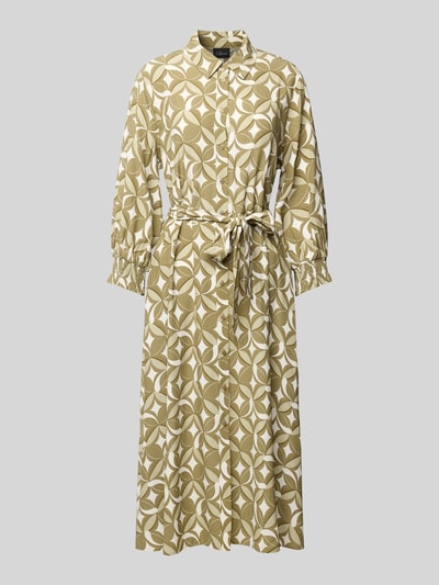 s.Oliver BLACK LABEL Tailliertes Hemdblusenkleid aus reiner Viskose Khaki 2