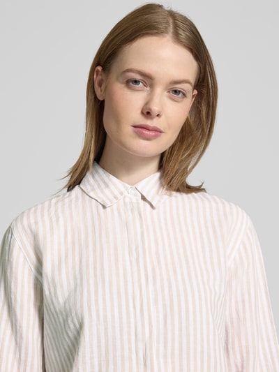 Brax Regular fit linnen blouse met 3/4-mouwen, model 'Vickie' Beige - 3