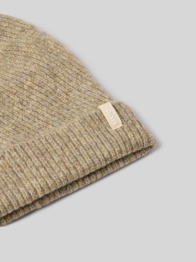 Barts Gebreide muts met labeldetail, model 'Kirinda' Olijfgroen - 2
