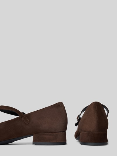 Vagabond Pumps van geitensuède, model 'DEBBI' Donkerbruin - 2