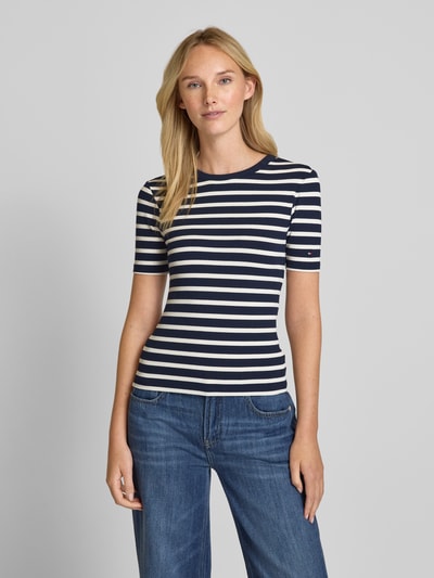 Tommy Hilfiger T-Shirt in Ripp-Optik Marine 4