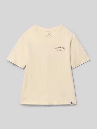 Jack & Jones T-shirt met labelprint Offwhite - 1