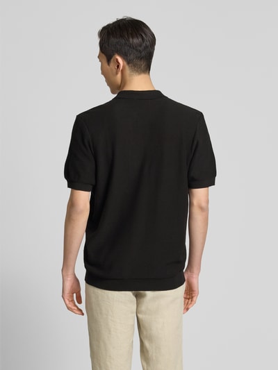Casual Friday Relaxed Fit Poloshirt mit Strukturmuster Modell 'EDWARD' Black 5