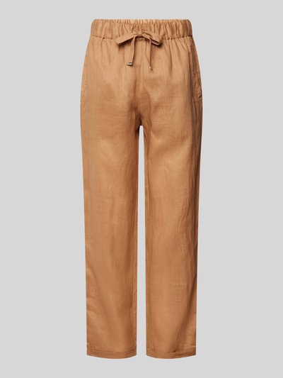 BOSS Orange Tapered fit stoffen broek met tunnelkoord, model 'Timpa' Cognac - 2