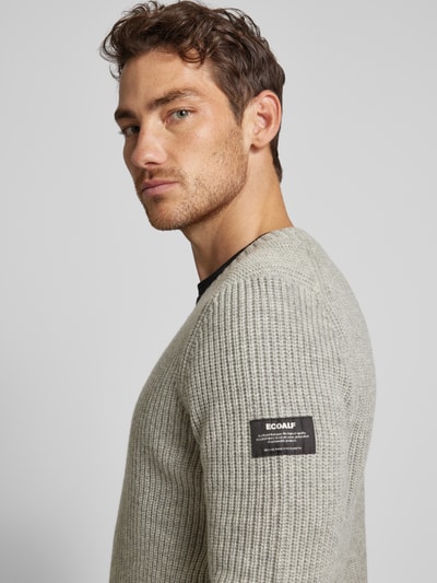 ECOALF Gebreide pullover met V-hals, model 'BOJALF' Lichtgrijs - 3