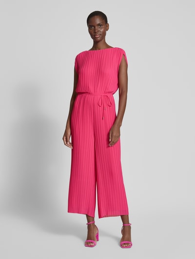 s.Oliver BLACK LABEL Regular fit jumpsuit met ronde plissé Felroze - 4