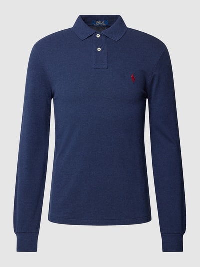 Polo Ralph Lauren Slim fit poloshirt met labelstitching Marineblauw gemêleerd - 2