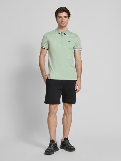 BOSS Green Regular Fit Poloshirt mit Label-Print Modell 'Paddy Lux Heritage' Mint 1