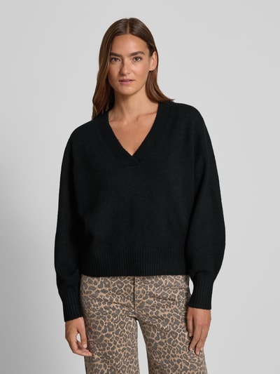 Vero Moda Comfort Fit Strickpullover mit Woll-Anteil Modell 'BOOM' Black 4
