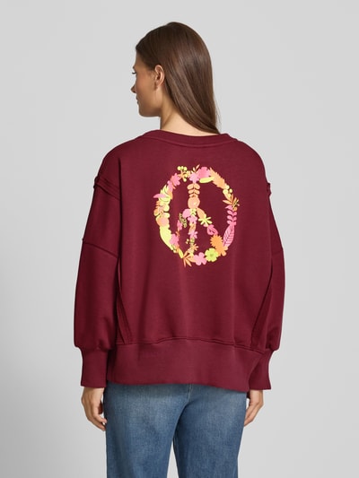 miss goodlife Relaxed Fit Sweatshirt mit Statement-Print und Rundhalsausschnitt Bordeaux 5