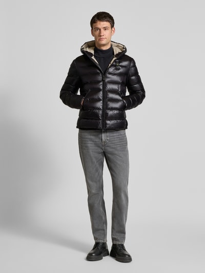 Blauer Usa Kurtka pikowana z zamkiem błyskawicznym dwustronnym model ‘ADAMS’ Czarny 1