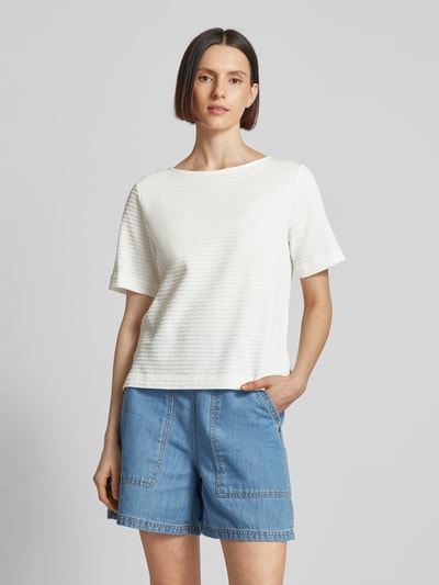 OPUS T-Shirt mit Strukturmuster Modell 'Serke' Offwhite 4