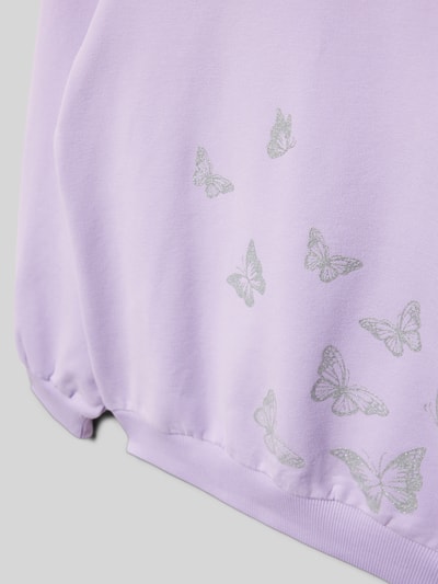 s.Oliver RED LABEL Hoodie mit Glitzer-Print Lavender 2