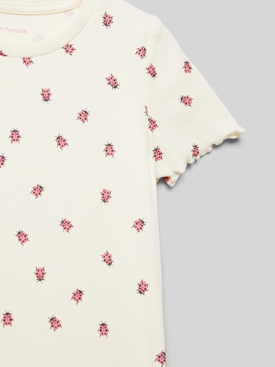 Tom Tailor Regular Fit T-Shirt mit Rundhalsausschnitt Offwhite 2