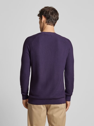 s.Oliver RED LABEL Strickpullover mit gerippten Abschlüssen Violett 5