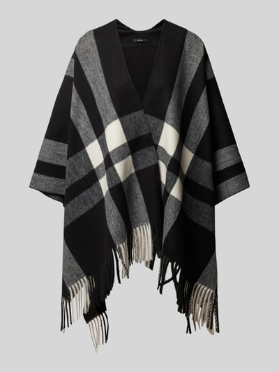 OPUS Poncho mit Fransen Modell 'Atano' Black 1