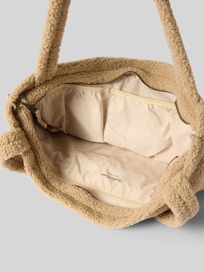 STUDIO NOOS Shopper van teddybont met labeldetail Ecru - 5