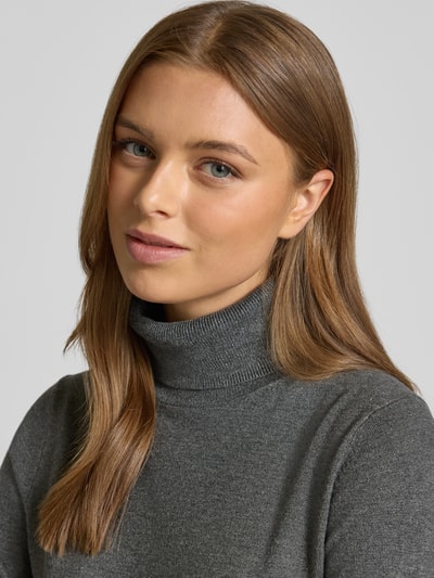 s.Oliver RED LABEL Regular Fit Rollkragenpullover aus Viskose-Mix Mittelgrau Melange 3