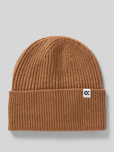 OPUS Beanie mit Label-Detail Modell 'Afemina' Cognac 1