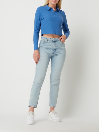 Only Cropped Strickjacke mit Stretch-Anteil Modell 'Nella' Blau 1