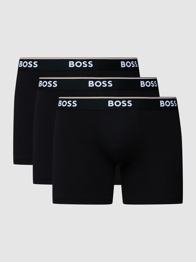 BOSS Boxershort met logo in band in een set van 3 stuks, model 'Power' Zwart - 2