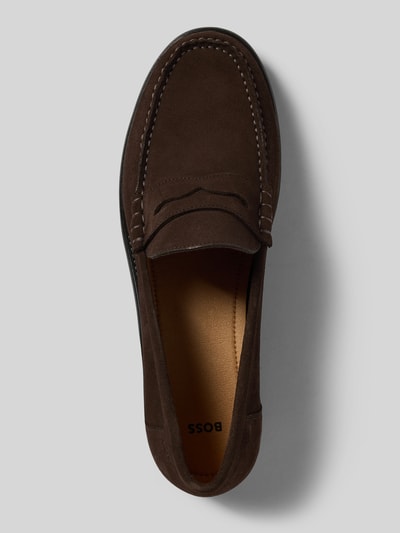 BOSS Loafersy z naturalnej skóry bydlęcej model 'TEVAN_MOCC' Ciemnobrązowy 3