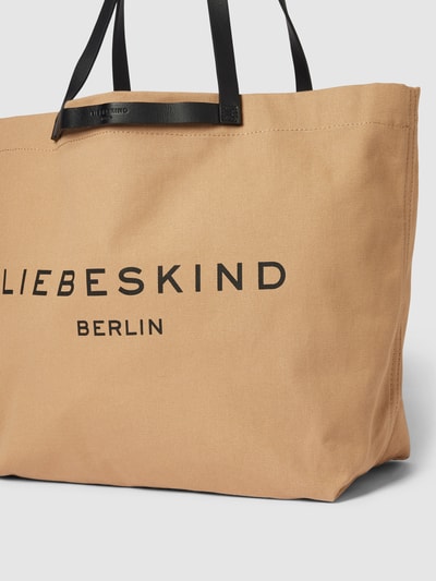 LIEBESKIND BERLIN Torba shopper z nadrukiem z logo model ‘CANVAS’ Szarobrązowy 3