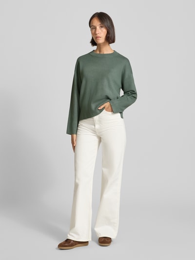 Vero Moda Boxy Fit Strickpullover aus Viskose-Mix Modell 'SILJE' Schilf 1