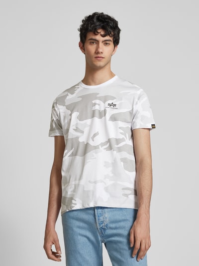 Alpha Industries T-Shirt mit Label-Print Weiss 4