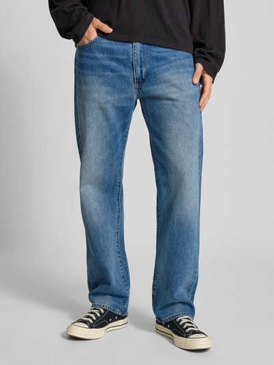 Levi's® Relaxed straight fit jeans in used-look, model '555®' Jeansblauw - 4