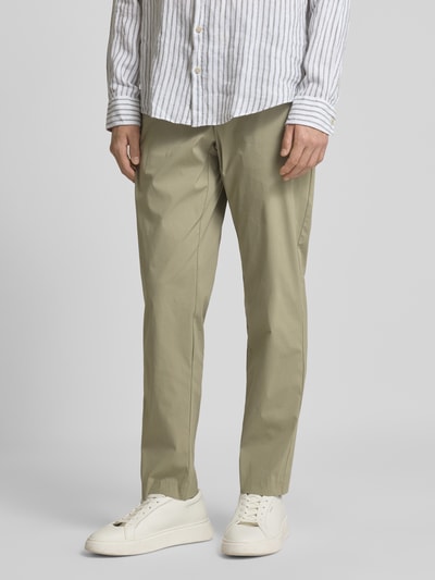 SELECTED HOMME Slim fit broek met tunnelkoord, model 'LERO' Rietgroen - 4