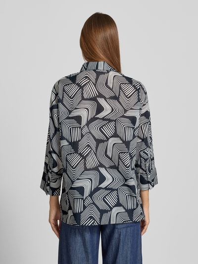 OPUS Regular Fit Bluse aus Viskose mit verdeckter Knopfleiste Dunkelblau 5