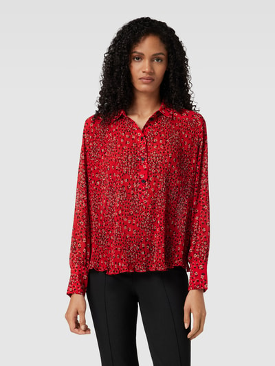 Jake*s Casual Blouse met all-over motief Kersenrood - 4