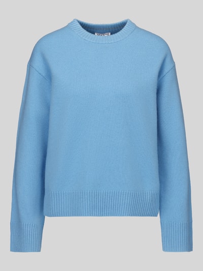 Jake*s Casual Pullover aus reiner Wolle mit Rippabschlüssen Sky 2