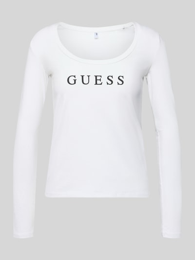 Guess Shirt met lange mouwen, labelprint en ronde hals Wit - 2