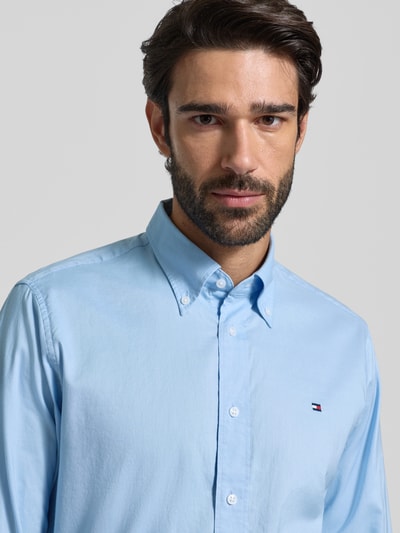 Tommy Hilfiger Regular fit zakelijk overhemd van puur katoen Bleu - 3