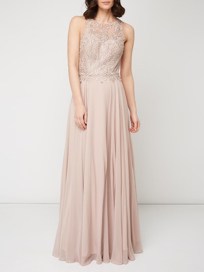 Luxuar Abendkleid mit ornamentalen Stickereien  Mauve 1