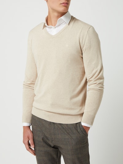 Tom Tailor Pullover mit V-Ausschnitt  Beige Melange 4