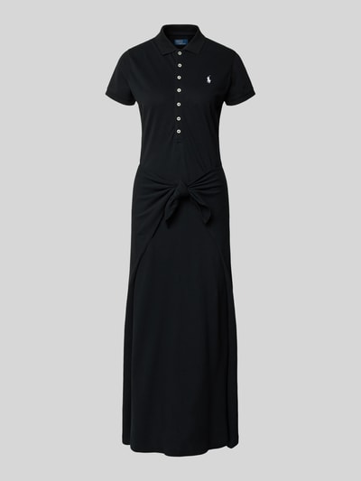 Produktfoto, Regular Fit Freizeitkleid aus Baumwoll-Mix von Polo Ralph Lauren, Optik: Unifarben, Midi-Länge, Piqué, Logo-Stitching, Kurzarm