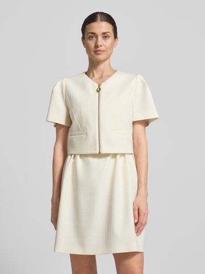HUGO Slim Fit Kurzblazer mit Viskose-Anteil Modell 'Ambelle' Offwhite 4