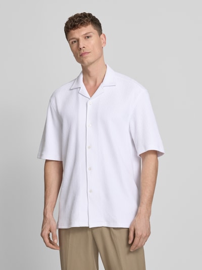 BOSS Relaxed Fit Kurzarmhemd mit Resortkragen Weiss 4