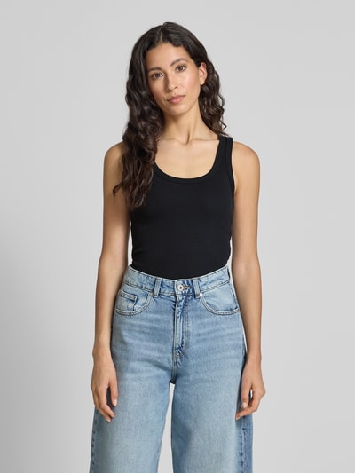 Marc O'Polo Top o kroju slim fit z mieszanki bawełny BLACK 4