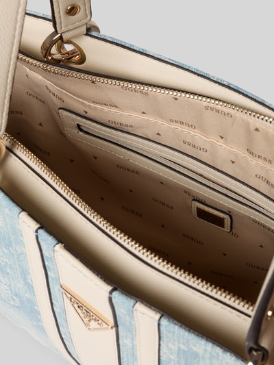 GUESS Torba typu tote z czystej bawełny model 'Noelle' Jeansowy niebieski 4