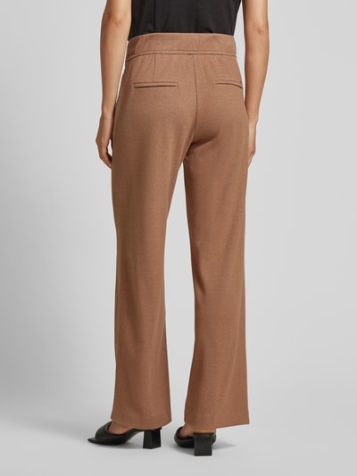 ROSNER Wide leg stoffen broek met elastische band, model 'May' Camel - 5