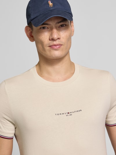 Tommy Hilfiger Slim Fit T-Shirt aus reiner Baumwolle Offwhite 3