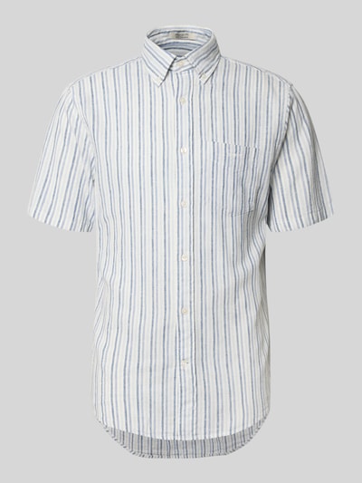 Produktfoto, Slim Fit Leinenhemd mit borstzak van Gant; mix van katoen en linnen, knoopsluiting, korte mouwen, button-downkraag, gestikt logo, heren.