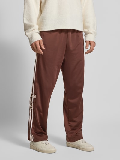 adidas Originals Wide Fit Jogginghose mit Logo-Stitching Modell 'Adibreak' Dunkelbraun 4